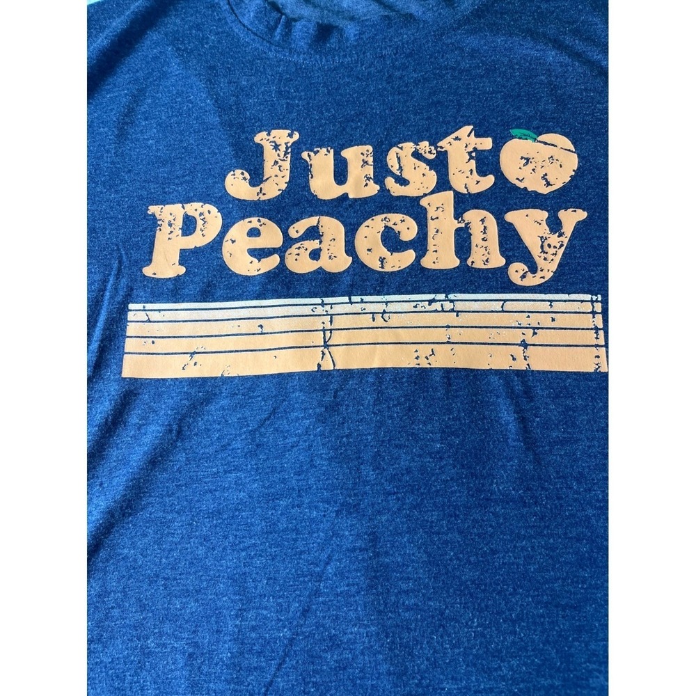 Just Peachy Graphic T-Shirt XL Blue Heathered Retro Short Sleeve Tee
Unisex - Picture 2 of 8